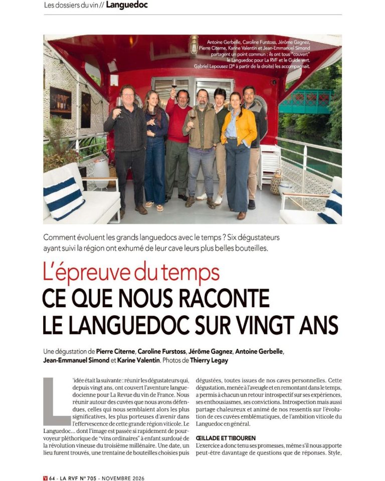 La Revue du vin de France, novembre 2026 : « L’épreuve du temps, ce que nous raconte le Languedoc sur vingt ans »